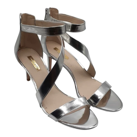 Louise Et Cie Silver Strappy Heels Evening Formal Size 10 - Picture 7 of 7